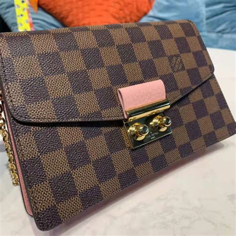 louis vuitton damier ebene magnolia pink croisette chain wallet bag|louis vuitton croisette bag.